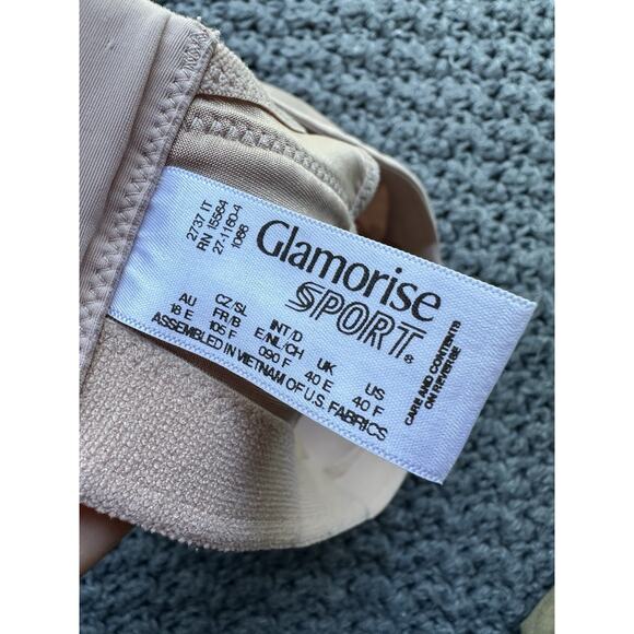 Glamorise Nude 40F US No-Bounce Camisole Sport Bra 1066 WireFree - Picture 4 of 7